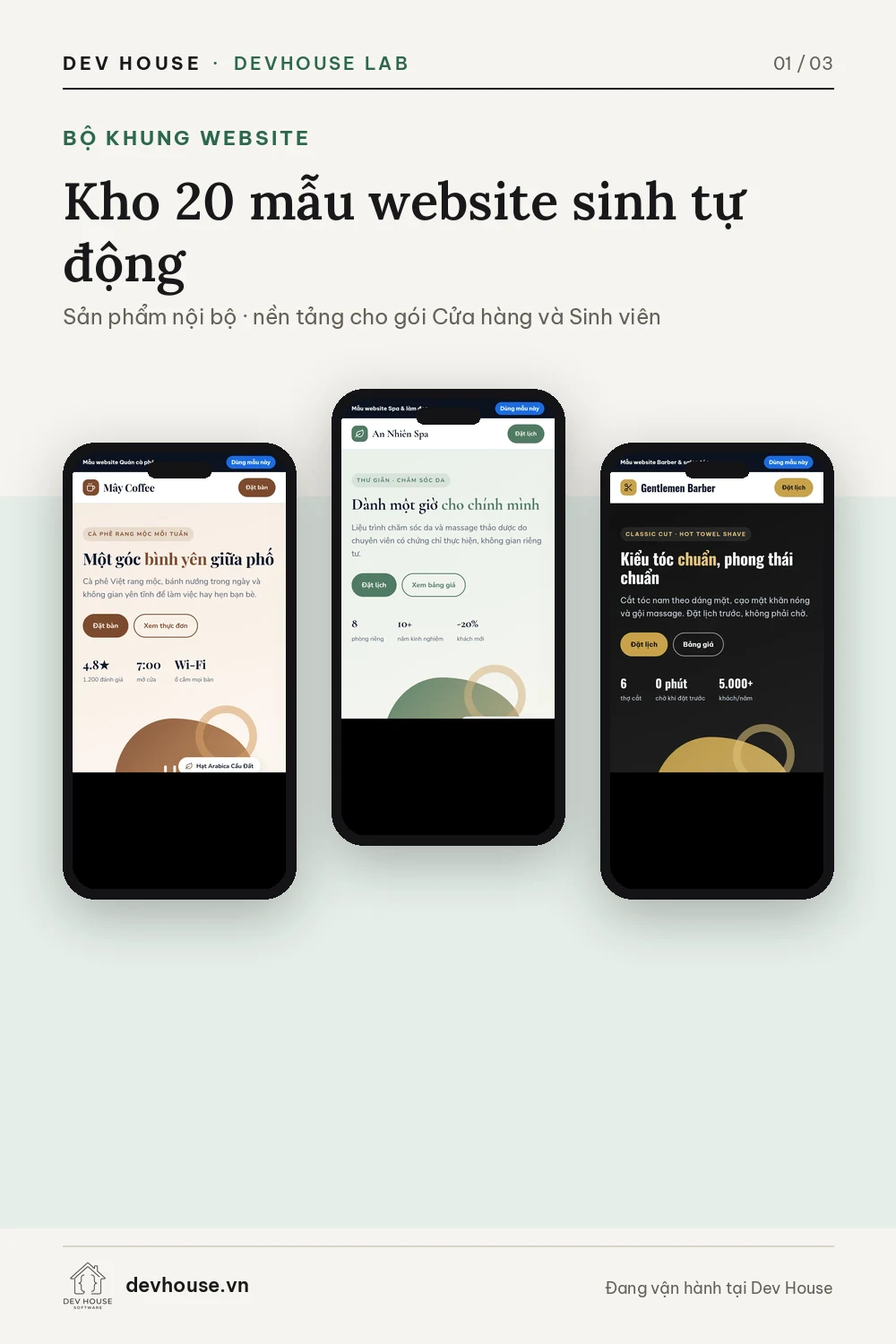 A generated library of 20 website templates – image 1