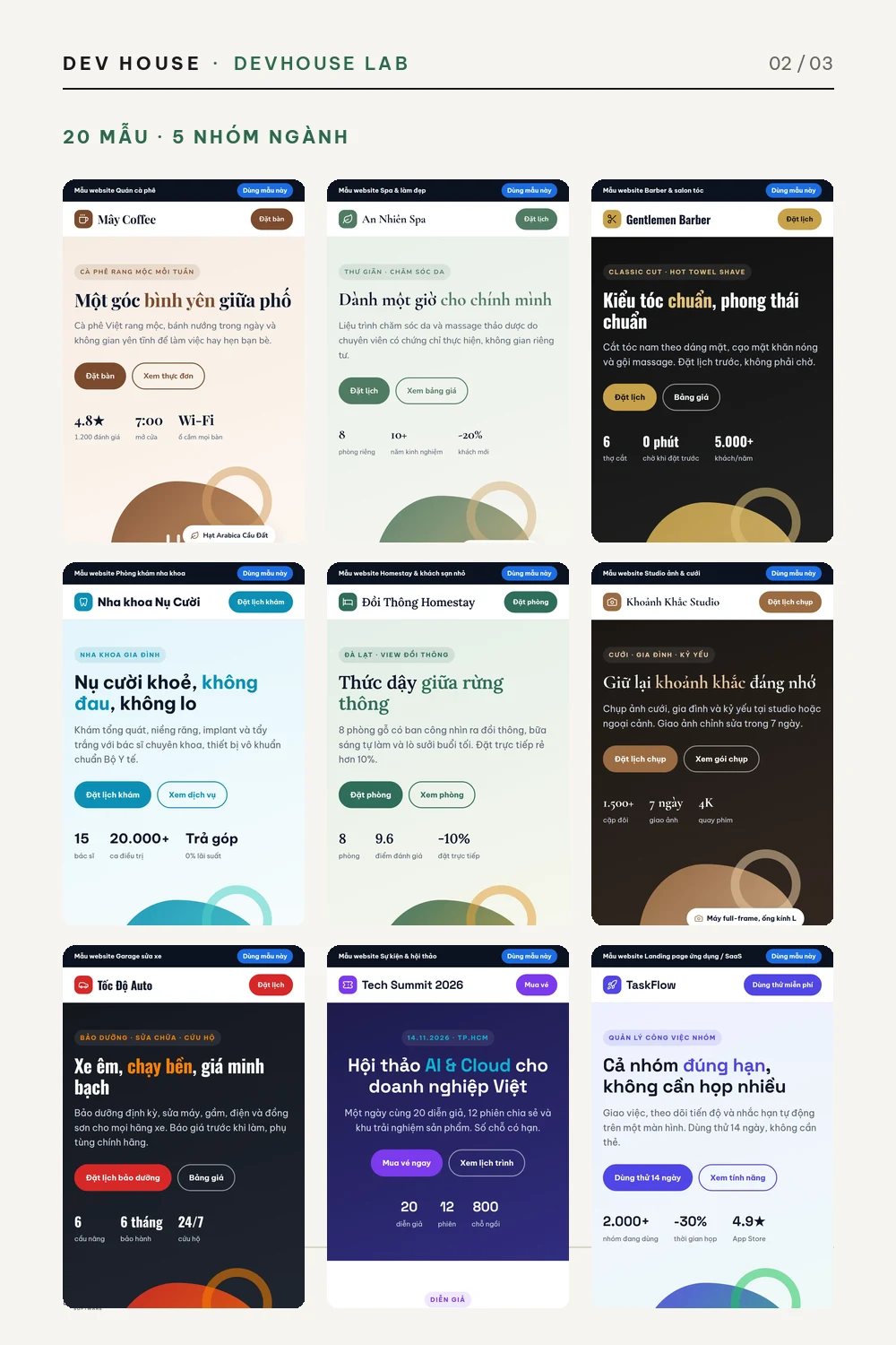 A generated library of 20 website templates – image 2
