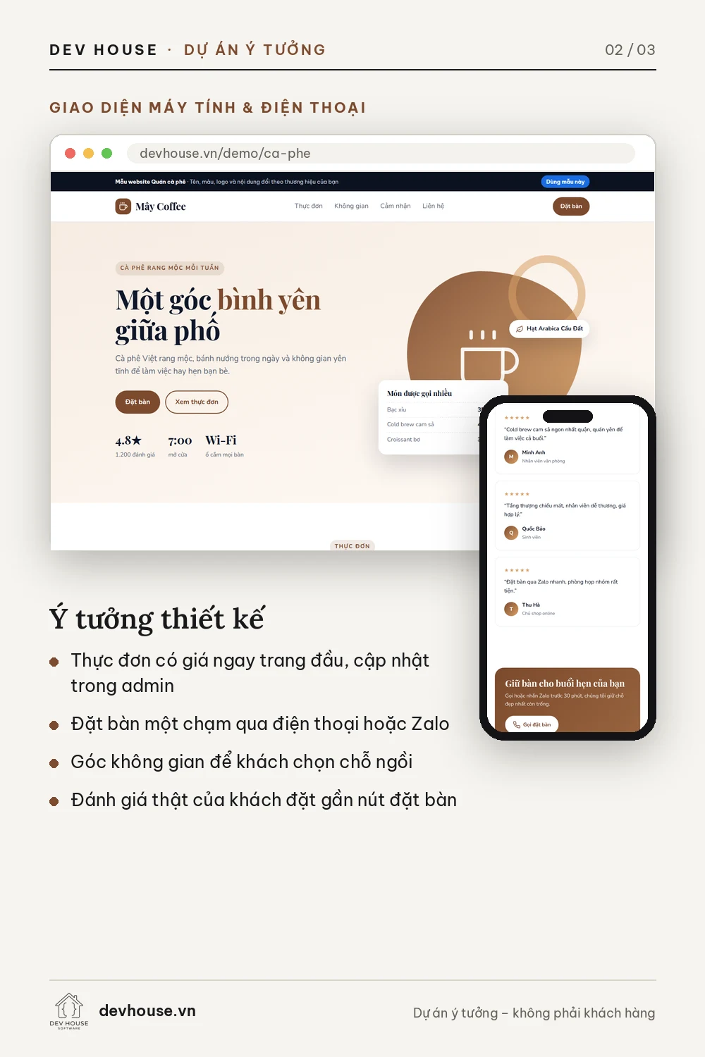 Website đặt bàn cho chuỗi cà phê – ảnh 2