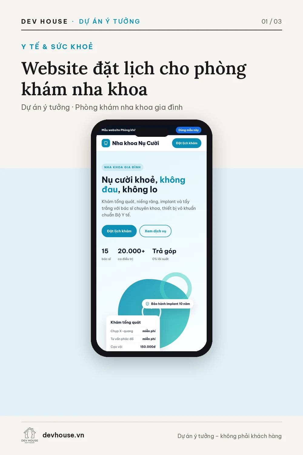 Appointment website for a dental clinic – image 1