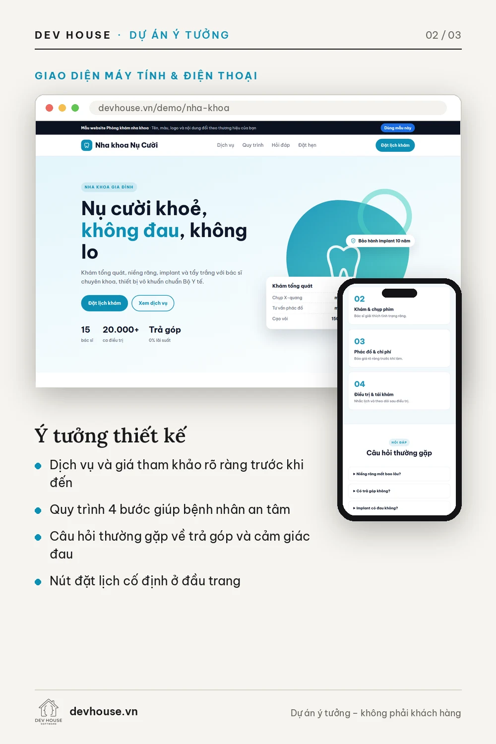 Appointment website for a dental clinic – image 2