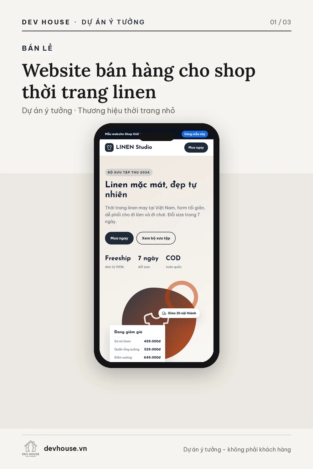 Online store for a linen fashion brand – image 1