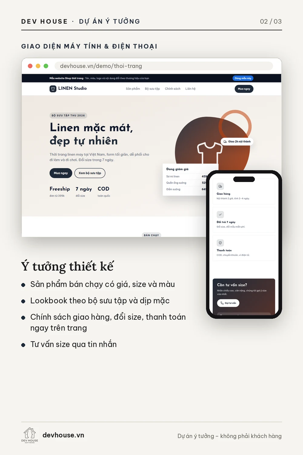 Online store for a linen fashion brand – image 2