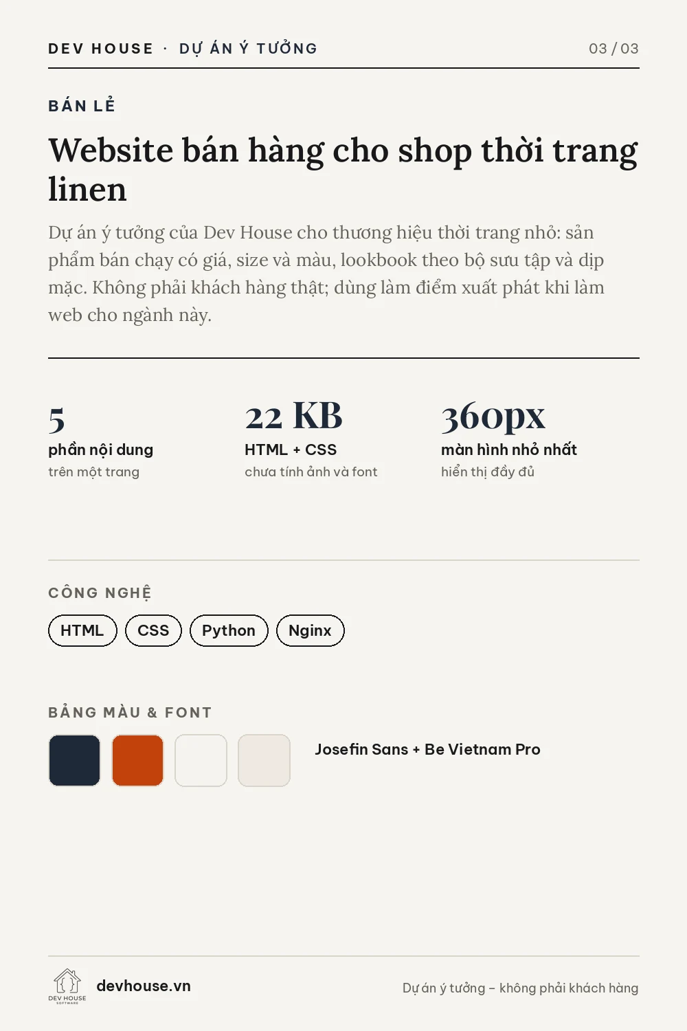 Online store for a linen fashion brand – image 3