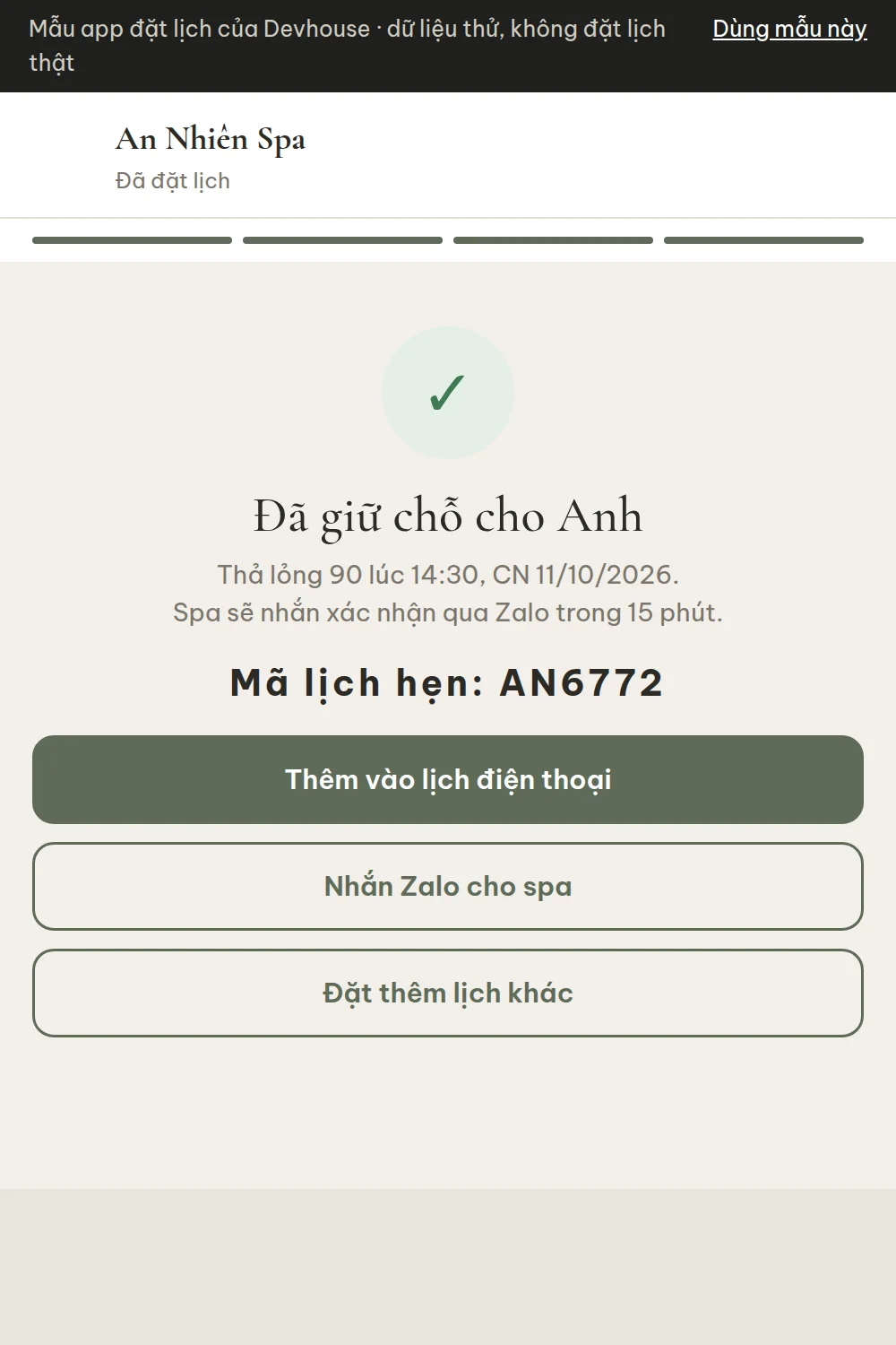 Booking app for a spa – image 3