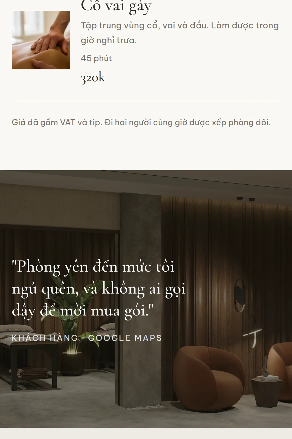 Spa & beauty website template: content